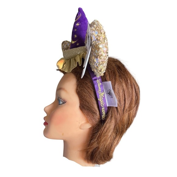 Disneyland Sorcerer Mickey Magic Happens Minnie Sequin Ears Headband Parade New - Picture 7 of 10